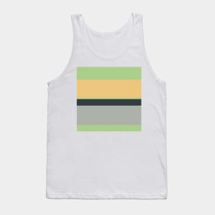 A refined blend of Silver Foil, Onyx, Slate Green, Laurel Green and Pale Gold stripes. Tank Top